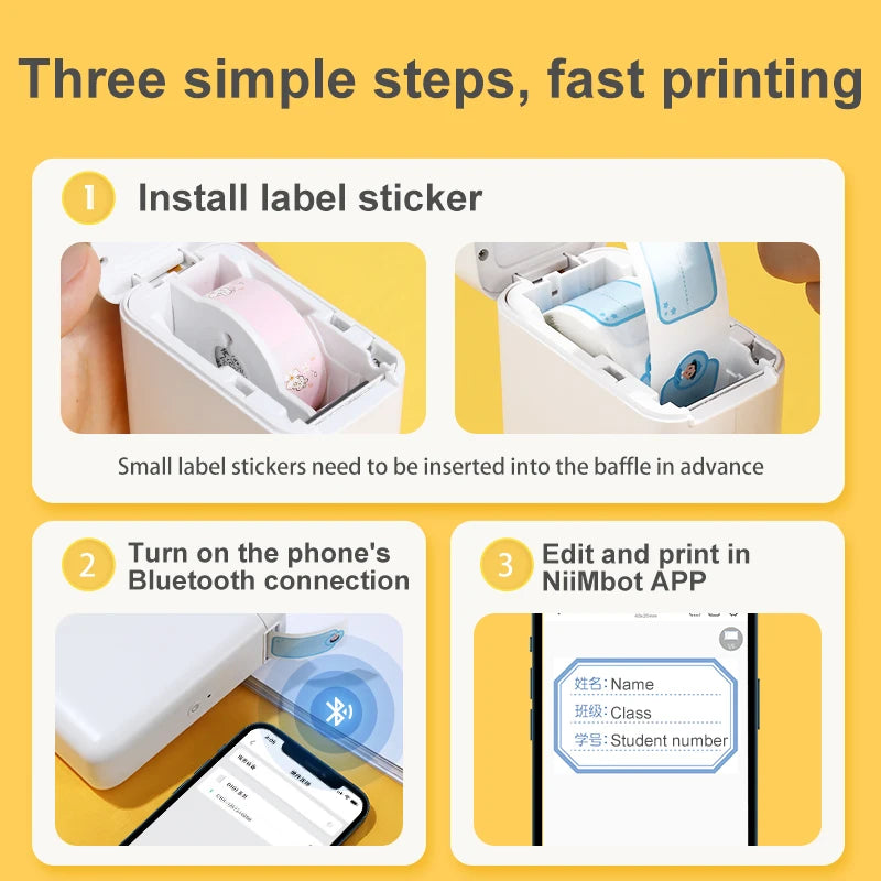 Niimbot D101 Wireless Thermal Label Printer, Inkless 10–25mm Pocket Sticker Maker
