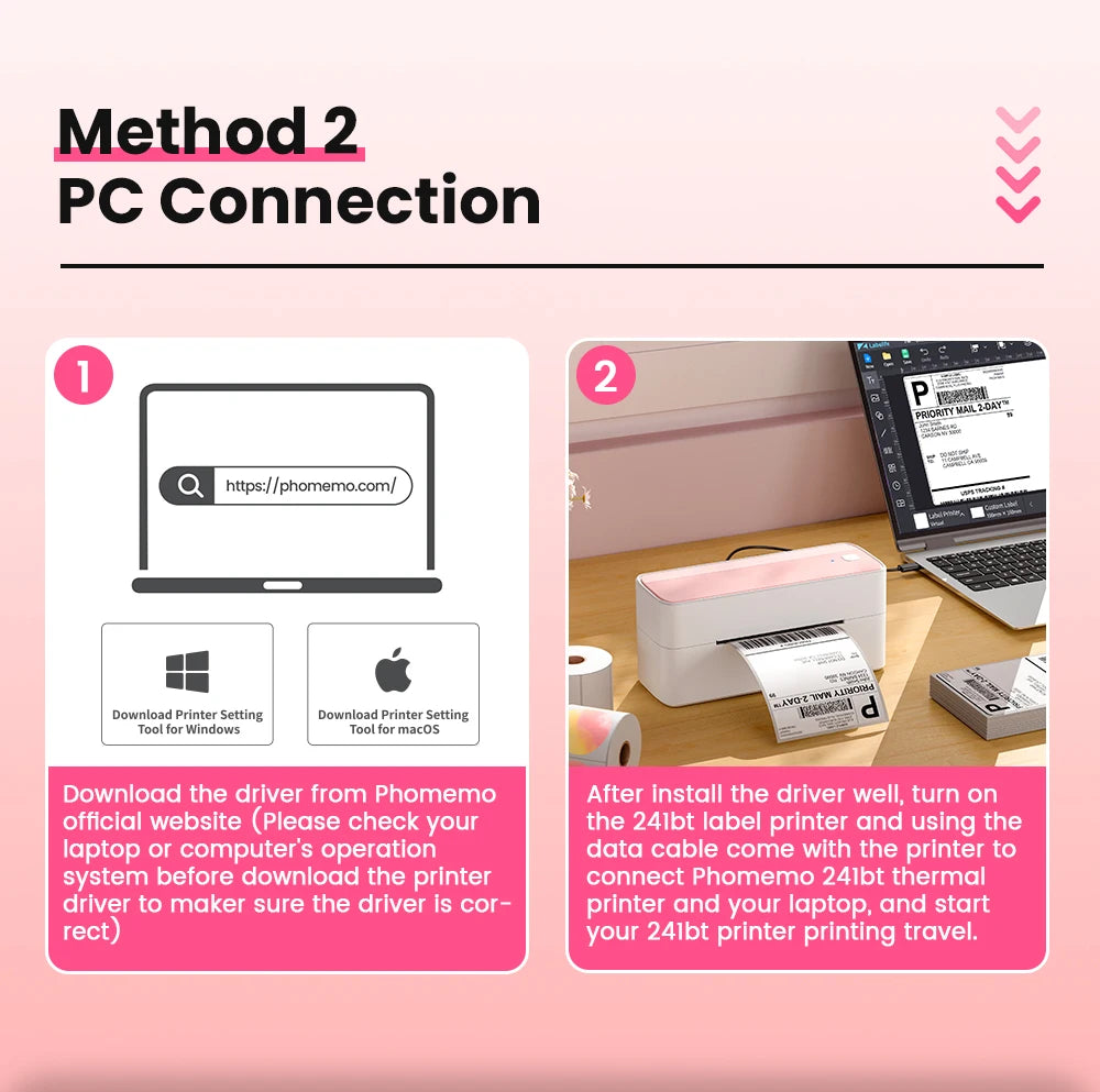 Phomemo PM-241-BT 4x6 Wireless Shipping Label Printer for Small Business
