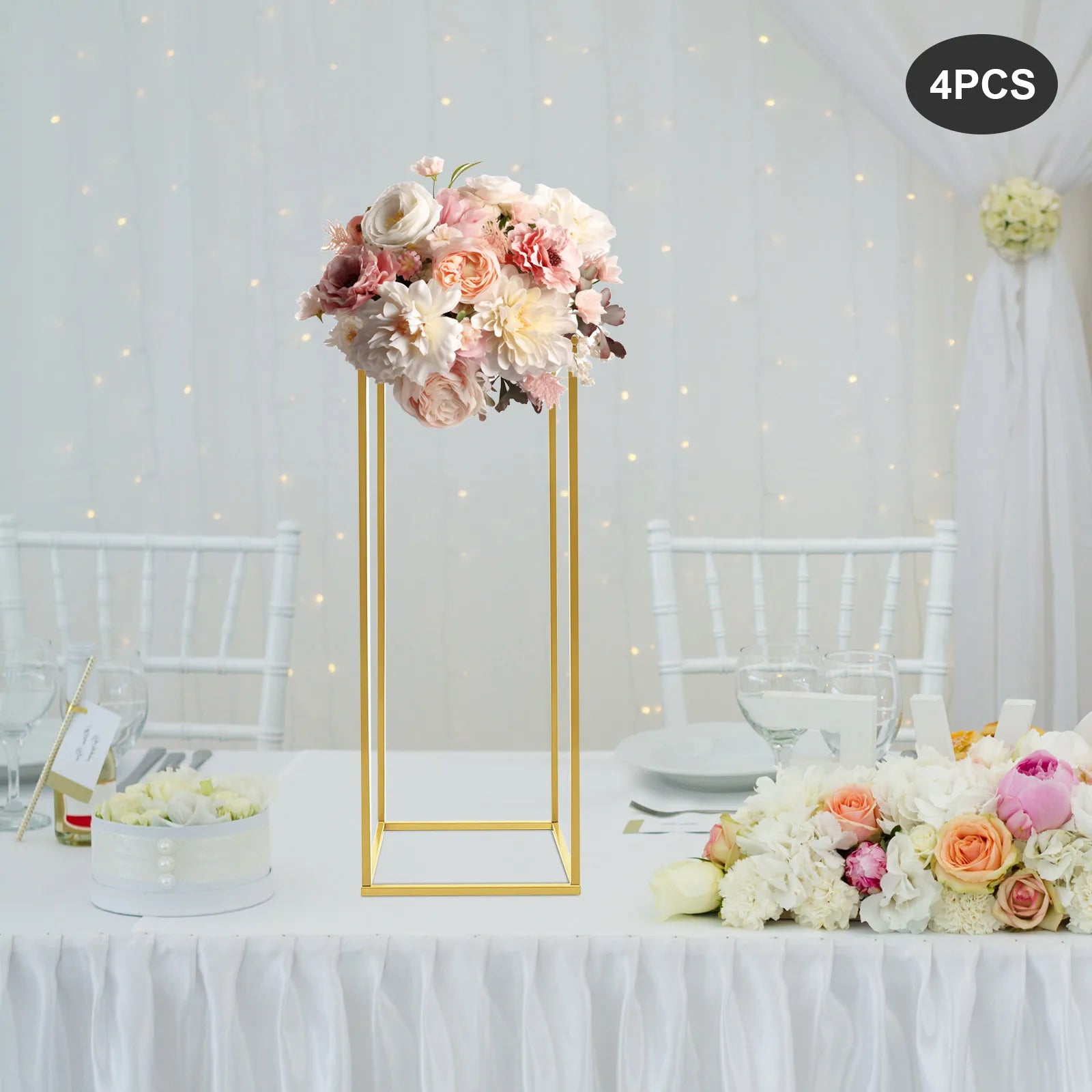 4PCS Gold Wedding Flower Stands – 60cm