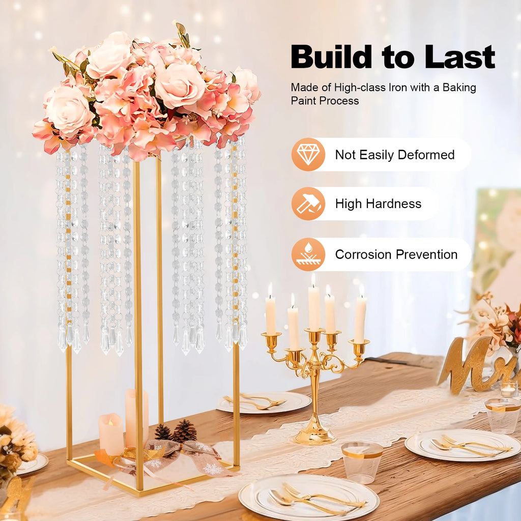 4PCS Gold Wedding Flower Stands – 60cm