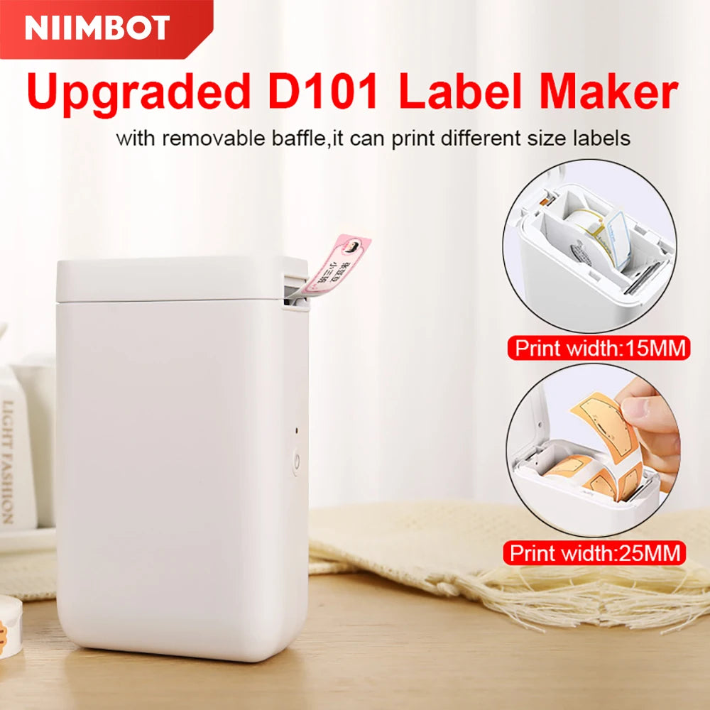 Niimbot D101 Wireless Thermal Label Printer, Inkless 10–25mm Pocket Sticker Maker