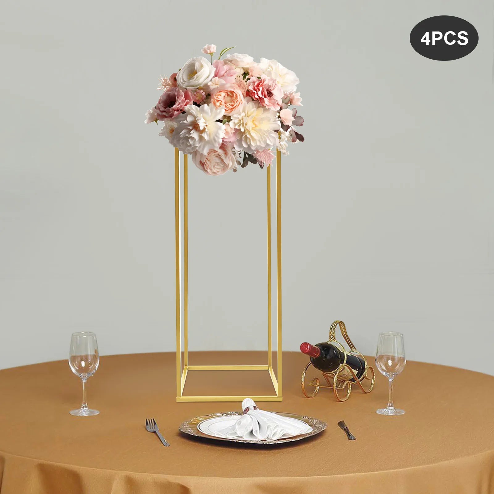 4PCS Gold Wedding Flower Stands – 60cm