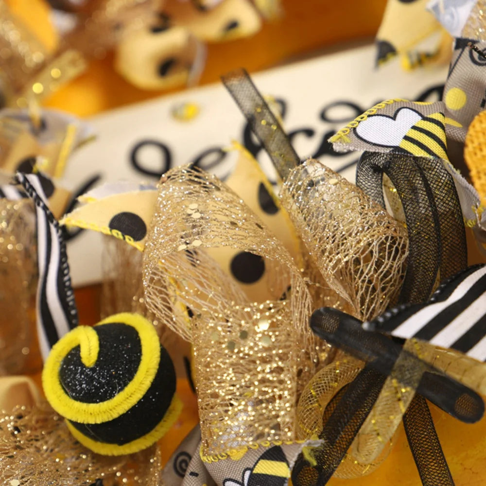 Bee Sunflower Front Door Wreath