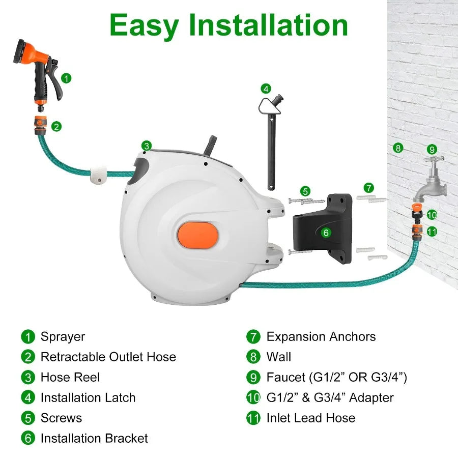 Automatic Retractable Garden Hose Reel