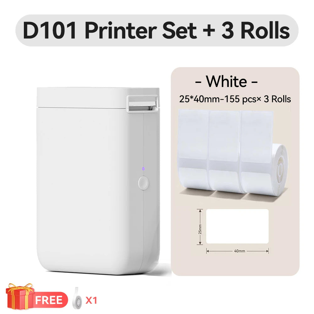 Niimbot D101 Wireless Thermal Label Printer, Inkless 10–25mm Pocket Sticker Maker