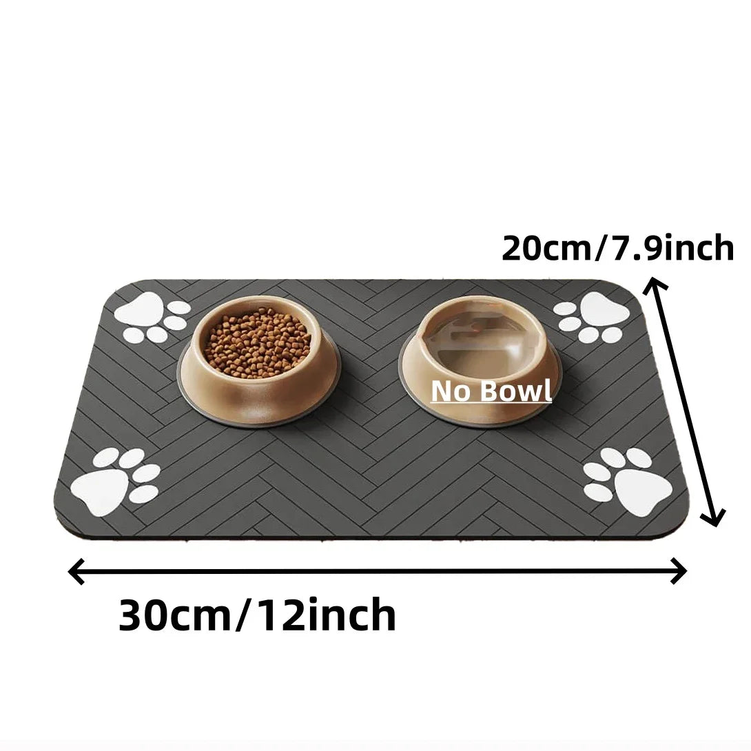Absorbent Pet Feeding Mat – Waterproof Placemat for Cats & Dogs, Quick-Dry Rubber Backing (S, M, L)