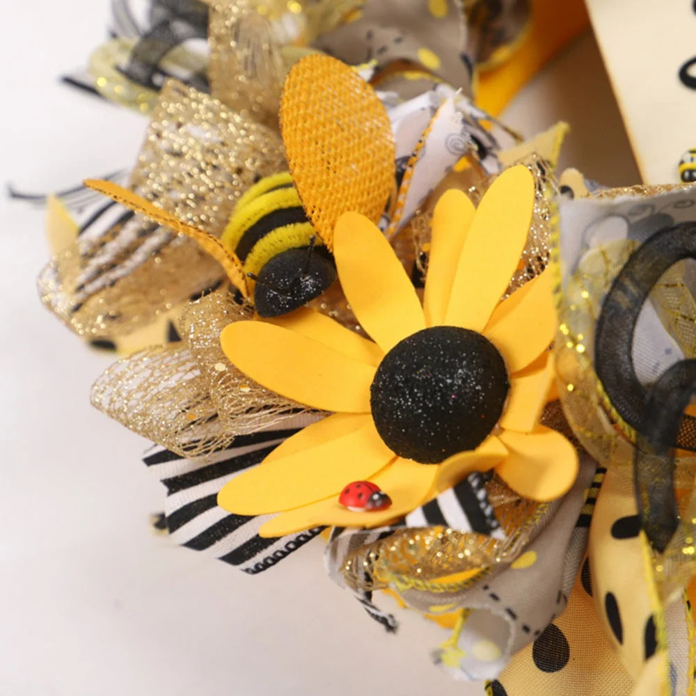 Bee Sunflower Front Door Wreath