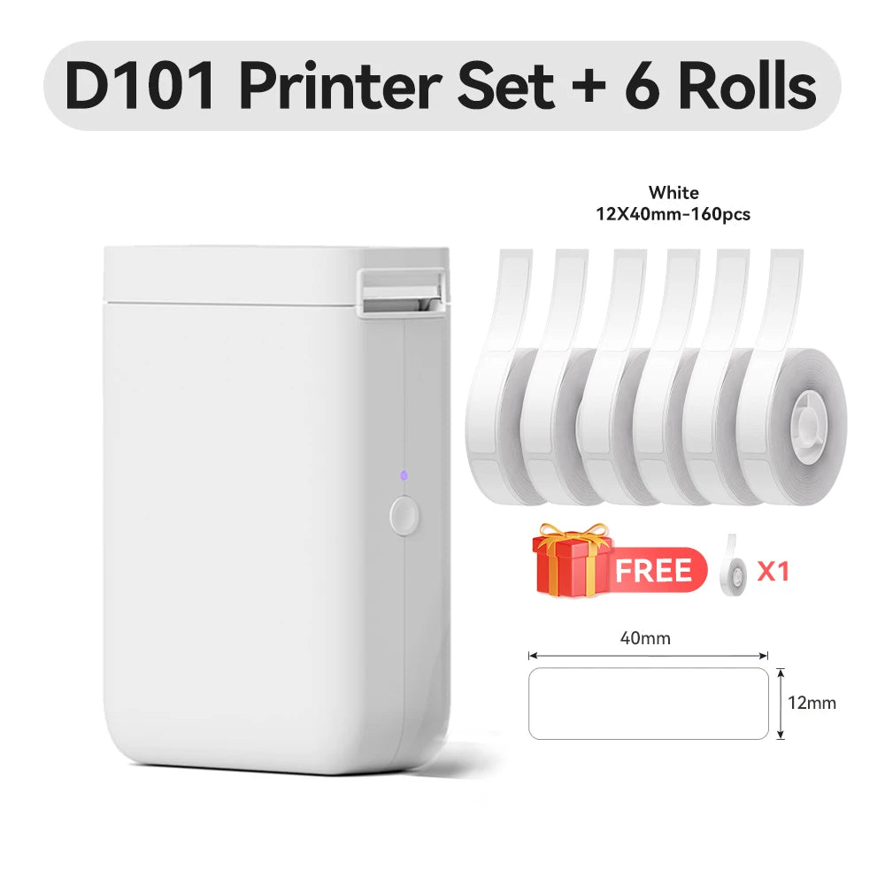 Niimbot D101 Wireless Thermal Label Printer, Inkless 10–25mm Pocket Sticker Maker