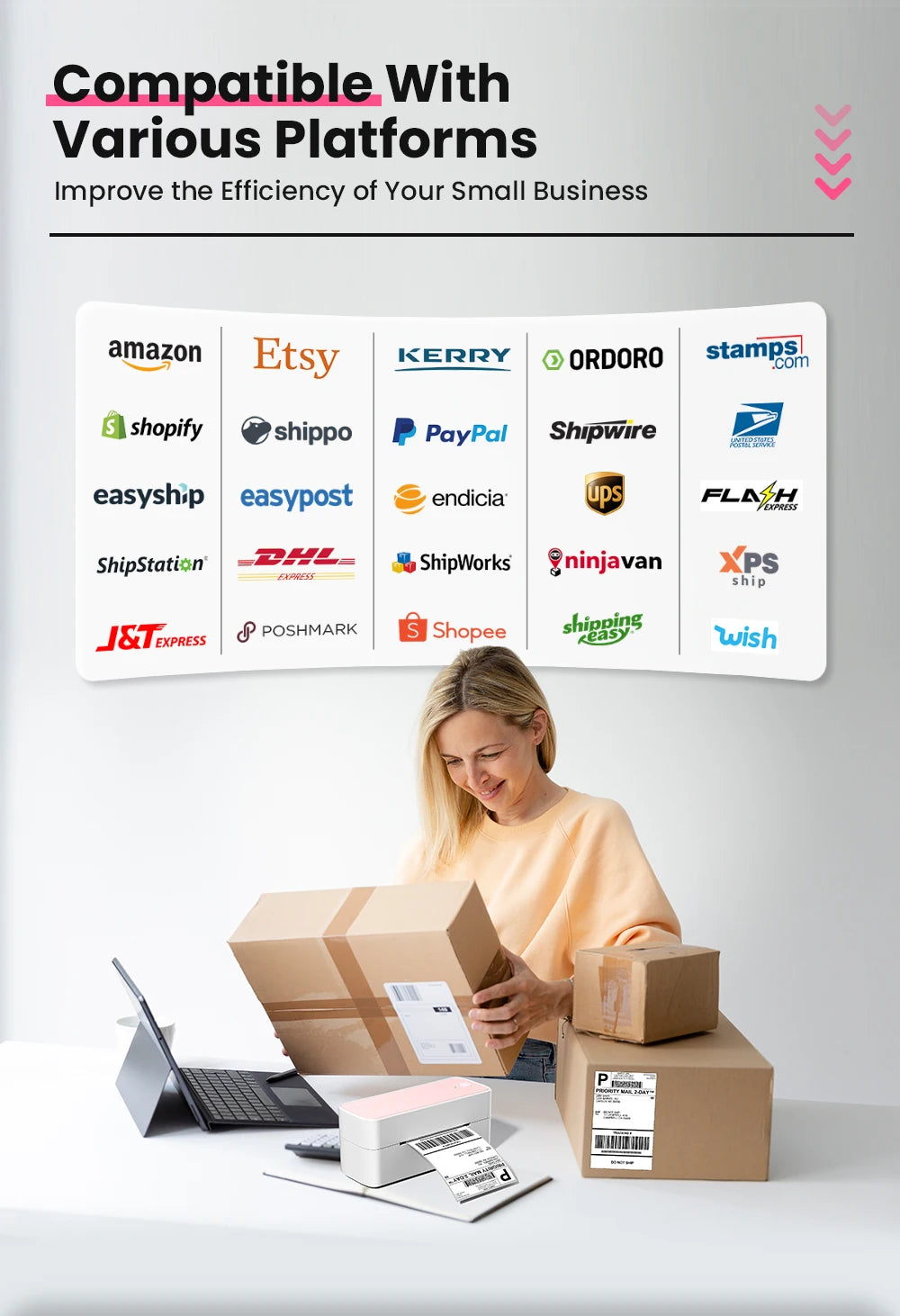 Phomemo PM-241-BT 4x6 Wireless Shipping Label Printer for Small Business