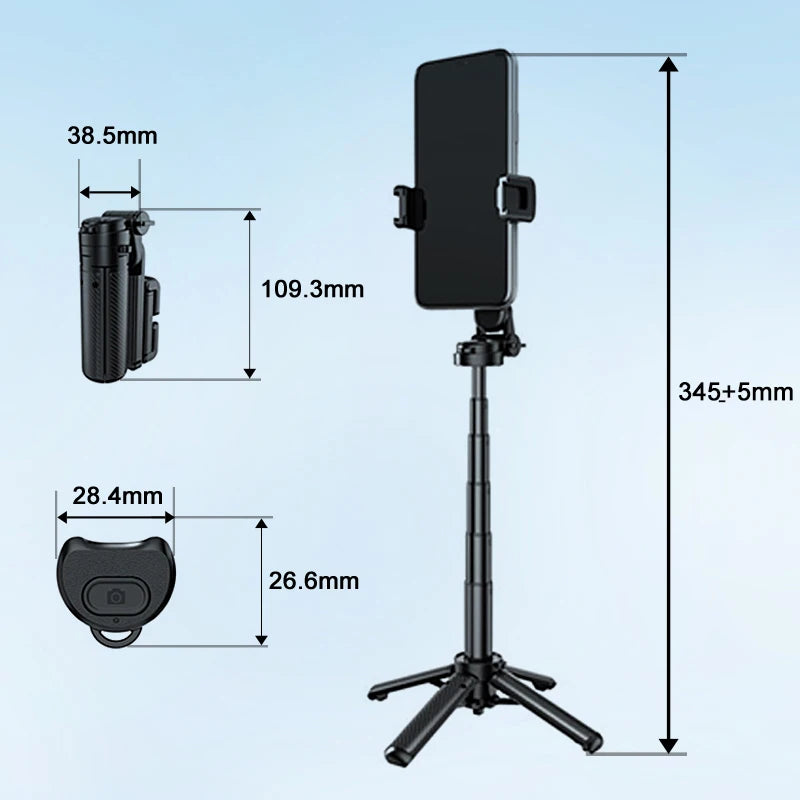 Mini Pocket Selfie Stick Magnetic Phone Holder Adjustable Angle With Detachable Bluetooth for iphone Mobile Phone Shooting