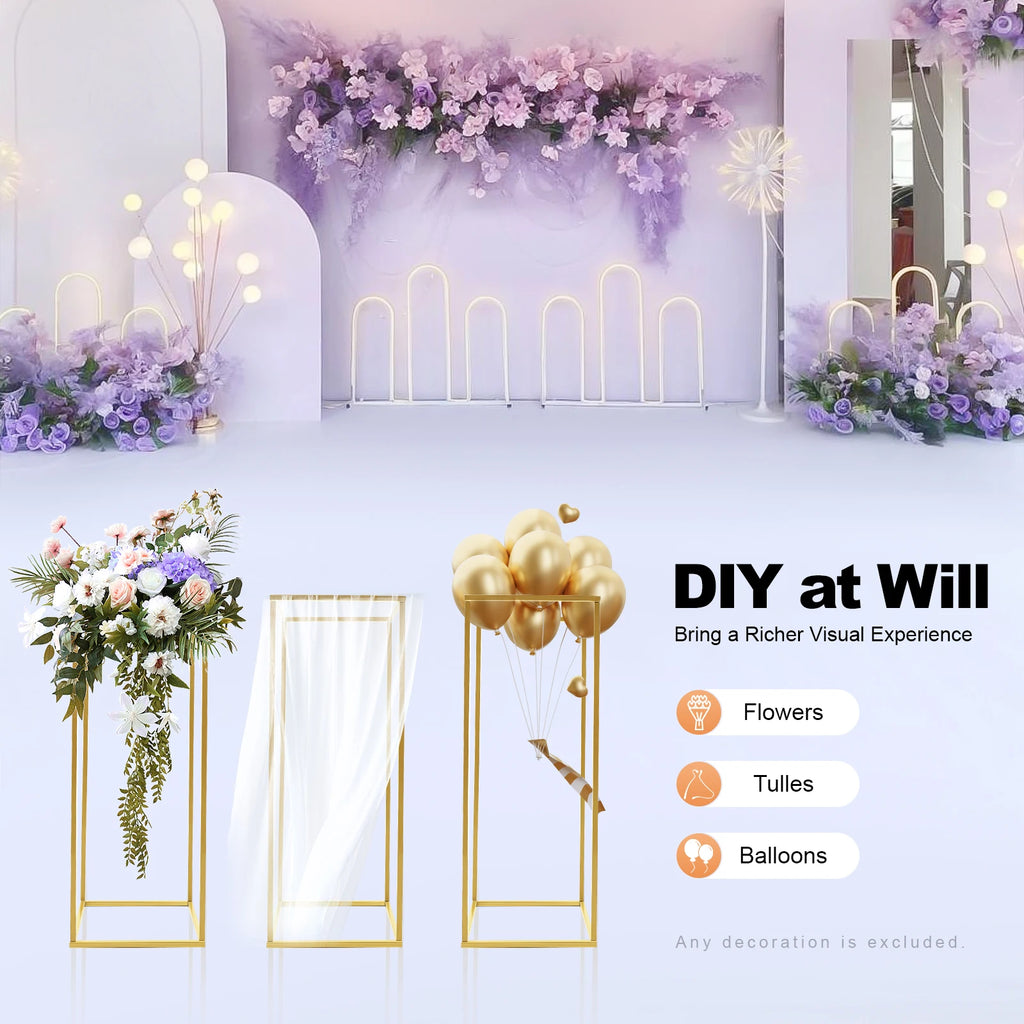 4PCS Gold Wedding Flower Stands – 60cm