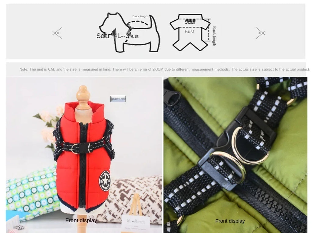 Waterproof Winter Dog Jacket – Warm Pet Coat for Small Dogs (Chihuahua, Shih Tzu, Pug)