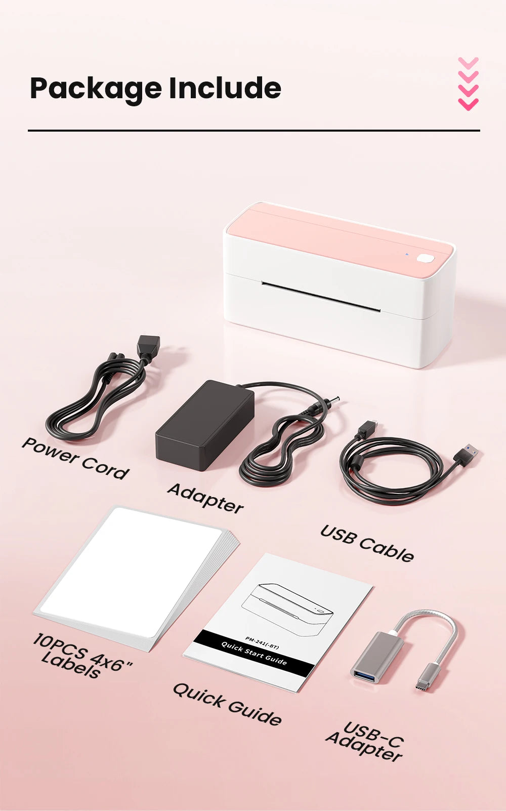 Phomemo PM-241-BT 4x6 Wireless Shipping Label Printer for Small Business