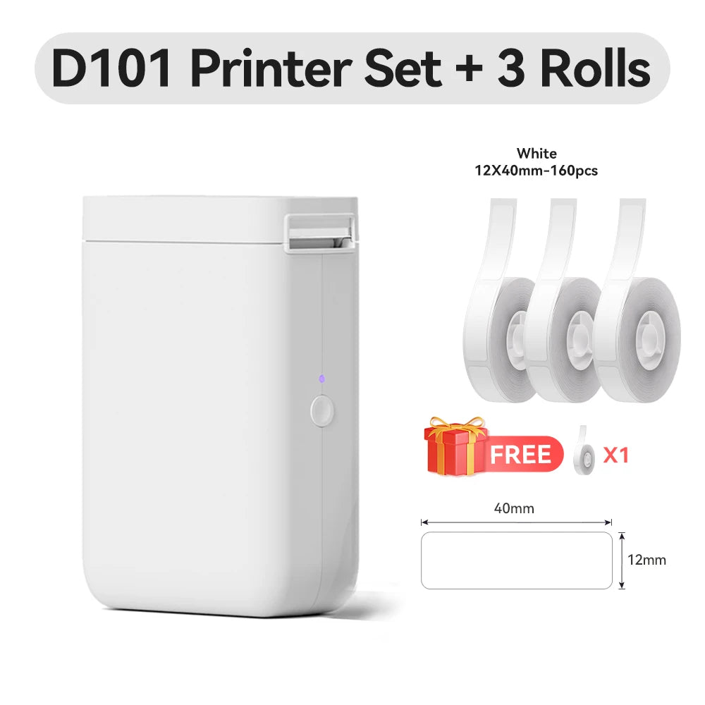 Niimbot D101 Wireless Thermal Label Printer, Inkless 10–25mm Pocket Sticker Maker