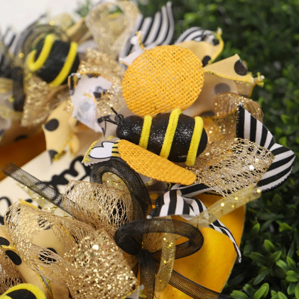 Bee Sunflower Front Door Wreath