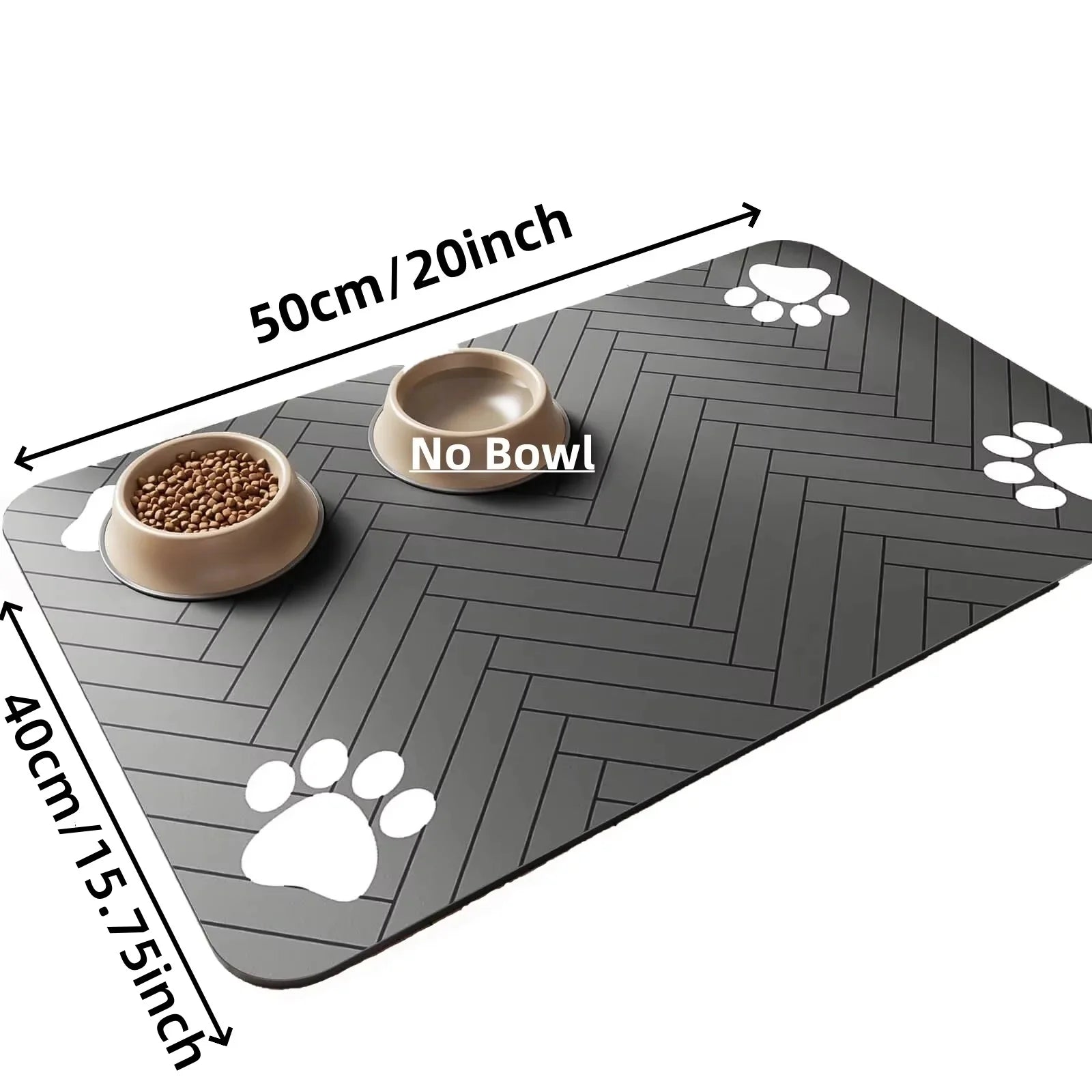 Absorbent Pet Feeding Mat – Waterproof Placemat for Cats & Dogs, Quick-Dry Rubber Backing (S, M, L)