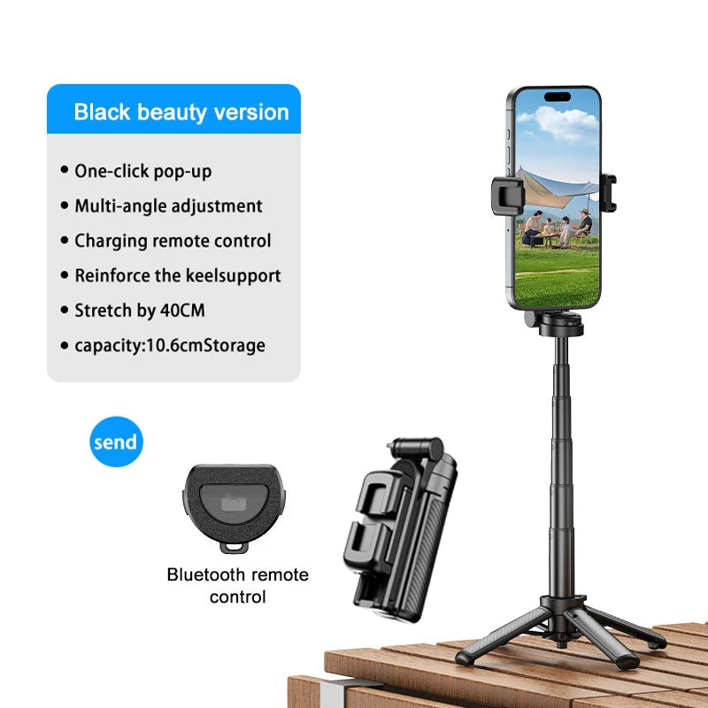 Mini Pocket Selfie Stick Magnetic Phone Holder Adjustable Angle With Detachable Bluetooth for iphone Mobile Phone Shooting