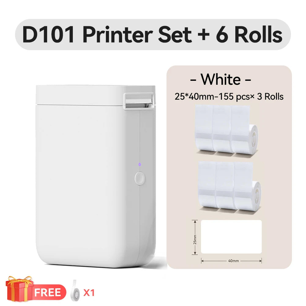 Niimbot D101 Wireless Thermal Label Printer, Inkless 10–25mm Pocket Sticker Maker